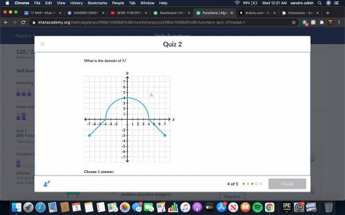 What is the domain of h