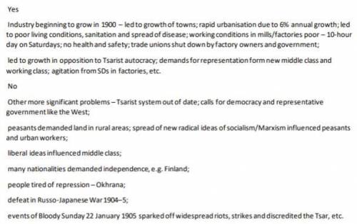 How significant were industrial changes in Russia as a cause of the 1905 Revolution? Explain your a