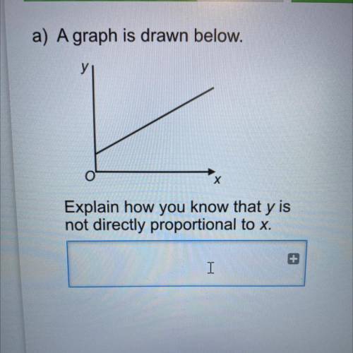 A) A graph is drawn below.

у
Explain how you know that y is
not directly proportional to x.
