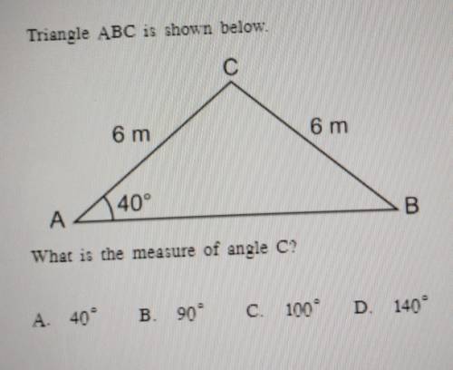 What is the measure of angle c.​