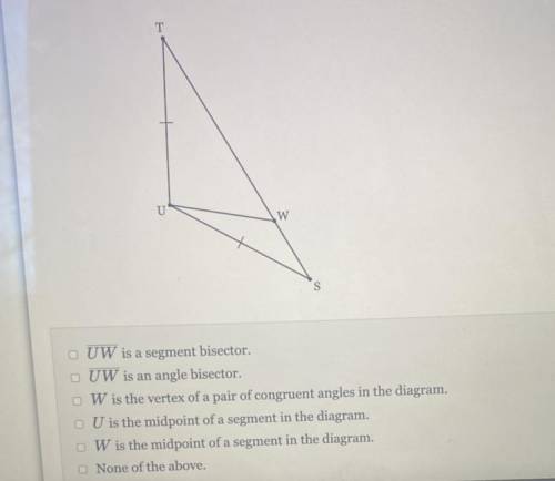 HELP PLEASE !!!

Which of the following statements must be true based on the diagram below? Please