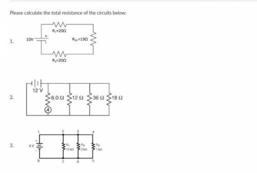 Please help find the total resistance of these circuits Please