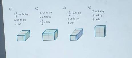Which prism has a volume of 5 cubic units? I'm having a hard time seeing the lines in the cubes...