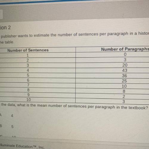 A text book publisher wants to estimate the number of sentences per paragraph in a history textbook