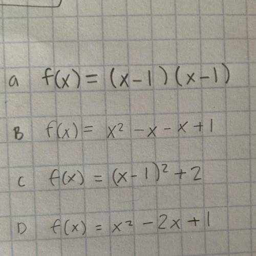 which equation reveals the minimum or maximum value of f(x) without changing the form of the equati