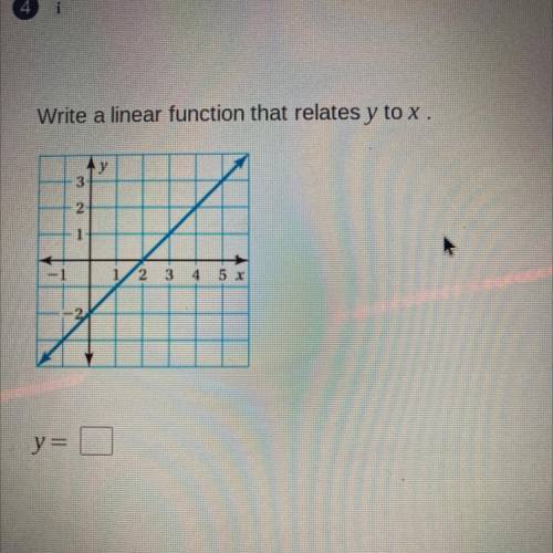 Write a linear function that relates y to x