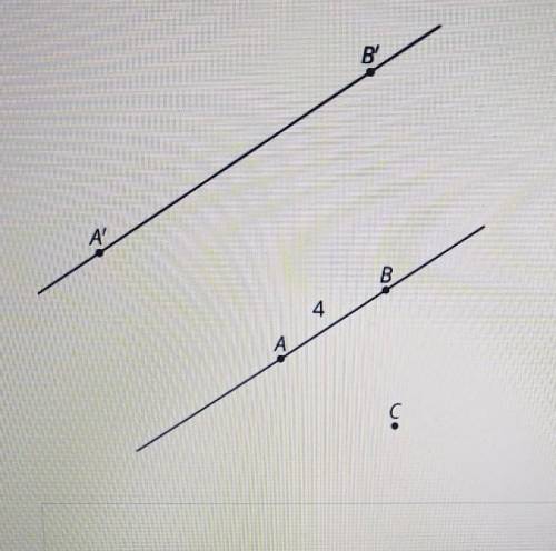 Dilating point A using center C and scale factor 2.5 gives image A'. Dilating point B using center