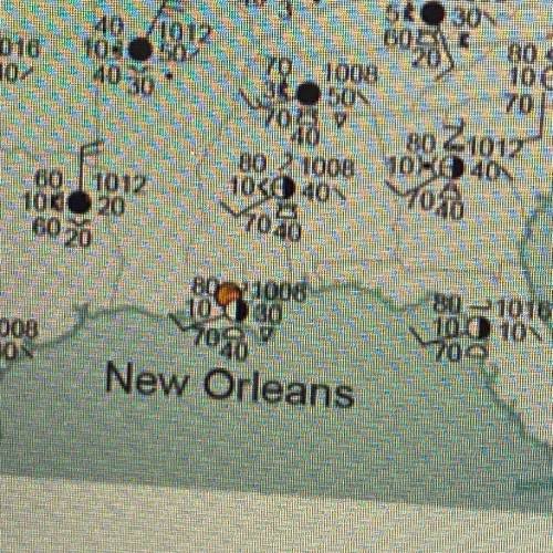 Review Map D. Predict future weather for New Orleans, LA. What weather might occur there? What is t