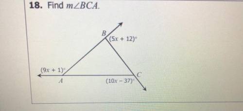 Find m
B (5x+12) 
A (9x+1) 
C (10x-37)