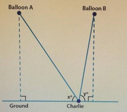 WILL MARK BRAINLIEST!

Charlie is watching hot air balloons Balloon A has risen at a 50° angle Bal