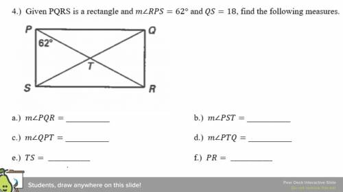 Find the following measures of the rectangle