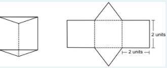 A solid is composed of squares and equilateral triangles. Its net is shown below: A triangular pris