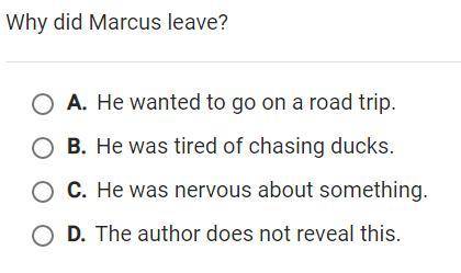 Why did Marcus leave? Also what is the story for this?