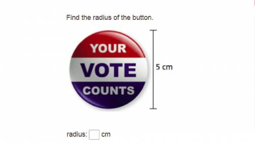 Find the radius of the button.