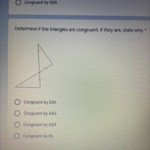 Determine if the triangles are congruent. If they are, state why.

Darunt by SA
ITS DUE AT 5PM PLE