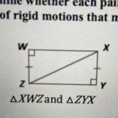Is this triangle congruent and if so what theorem applies and describes the series of rigid motions