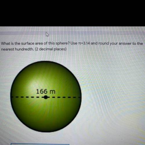 what is the surface area of this sphere? use pi=3.14 and round your answer to the nearest hundredth