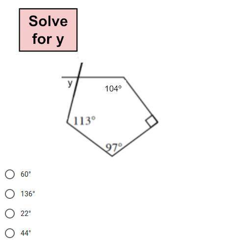 Solve for y on this shape