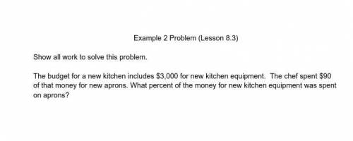 The budget for a new kitchen includes $3,000 for new kitchen equipment. The chef spent $90 of that