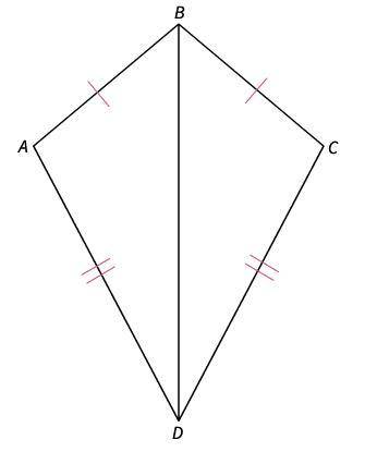 Look at the figure. How can you prove the triangles are congruent?

∆ABD ≅ ∆CBD by the SSS Postula