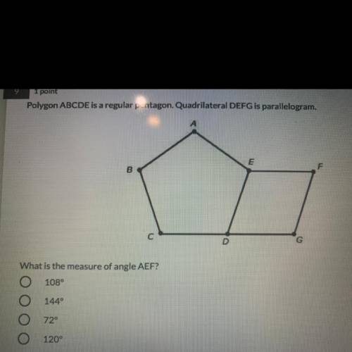 What is the measure of angle AEF