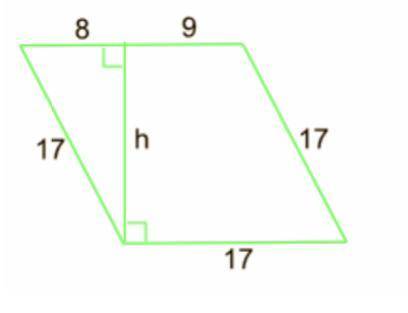 Calculate the length of the altitude (h) of the rhombus