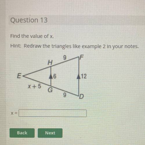 Find the value of x please and thank you