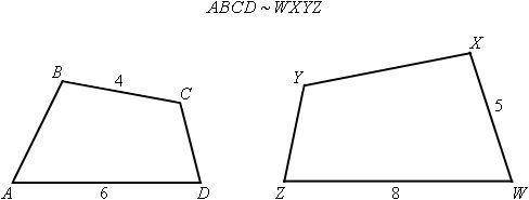 What is the ratio in simplest form between the length of a side in ABCD and the length of its corre