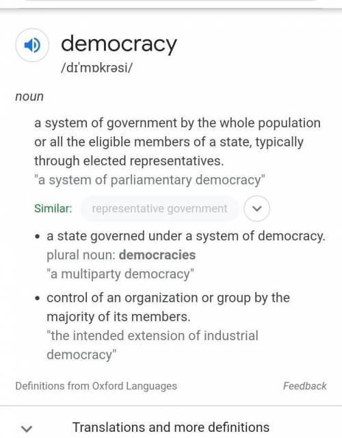 Define the word democracy