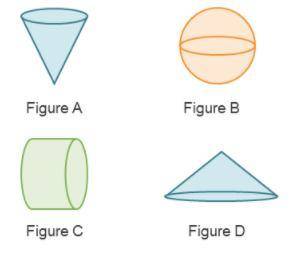 Determine if each solid is a prism, pyramid, cylinder, cone, or sphere.

Figure A is a ______.
O A