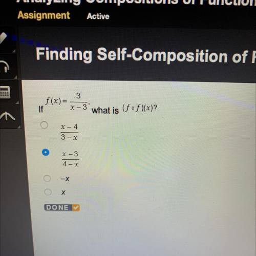 If f(x)=3/x-3
what is (fof)(x)?