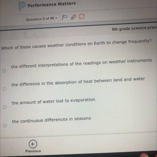Which of these causes weather conditions on Earth to change frequently