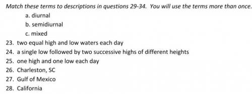 Need help with these questions, please! This is a Marine-Biology question, in which being the reaso