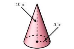 What is the volume of the cone to the nearest whole number?

A) 31 m3 B) 94 m3 C) 188 m3 D) 283 m3