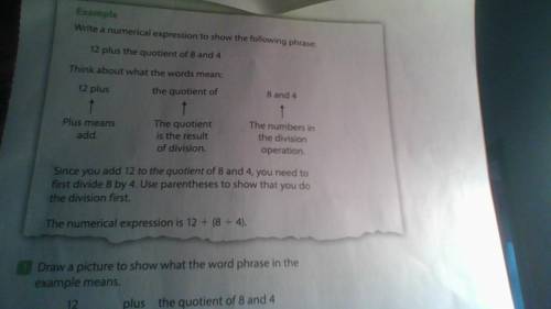 PLEASE LOOK AT EXAMPLE AND THEN ANSWER QUESTION ONE I DON'T REALLY KNOW NUMERICAL EXPRESSION STUFF