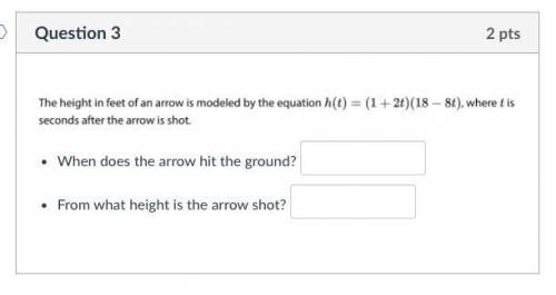 When does the arrow hit the ground? 
From what height is the arrow shot?