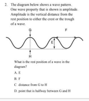 the diagram below shows a wave pattern that is shown amplitude. amplitude is the vertical distance