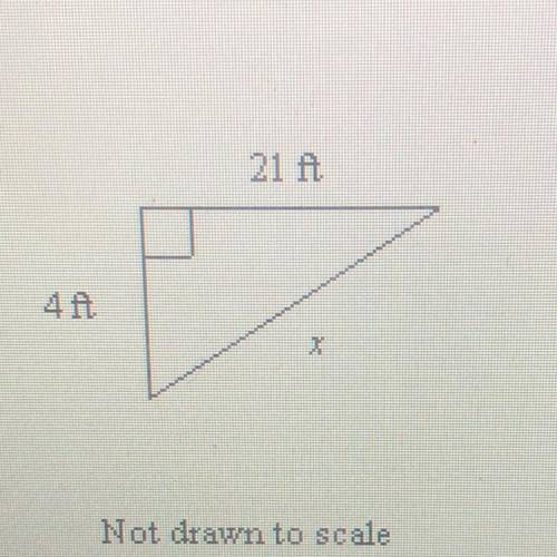 In the given right triangle, find the missing length to the nearest tenth.

a. 6.1 ft 
b.21.1 ft
c