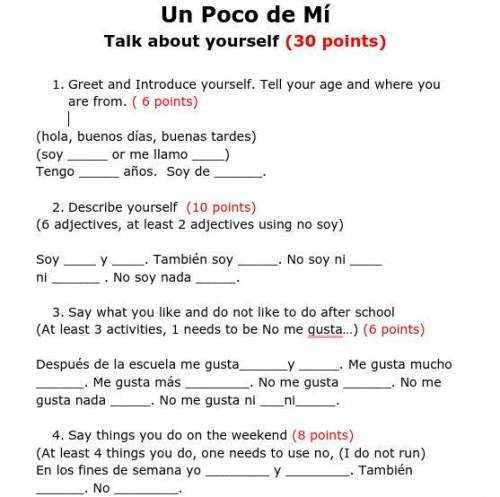Use Spanish adjecives for female.