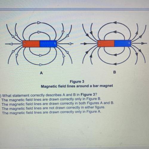 A

B
Figure 3
Magnetic field lines around a bar magnet
10. (T6) What statement correctly describes