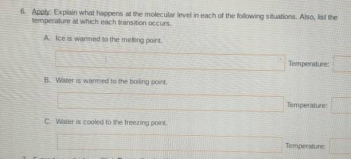 I need help with the explanation of what happens with the molecules and also the temperature​