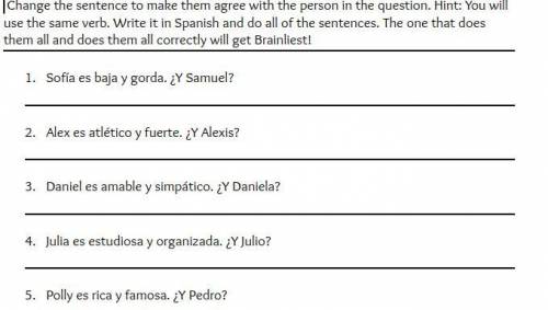 Plz answer in Spanish and Answer all of them, the one that answers them all correctly gets Brainlie