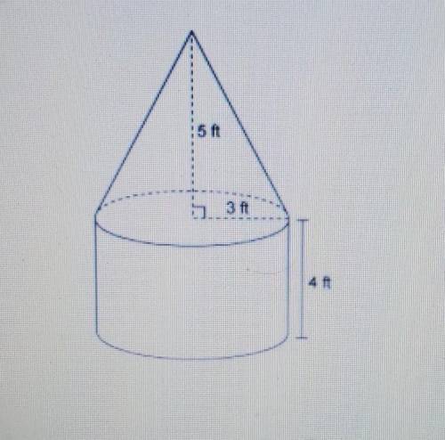 Will give brainlest

The figure is made up of a cylinder and a cone. What is the exact volume of t