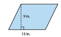 Find the area of the parallelogram.

The area of the parallelogram is [a] in2. please help