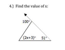 Pls Help! This is due today! Find the value of x: