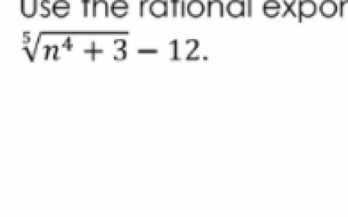 PLEASE HELPP RN
Use the rational exponent property to write an equivalent expression for