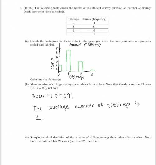I only need help on question 4a. Find the deviation of the data set.