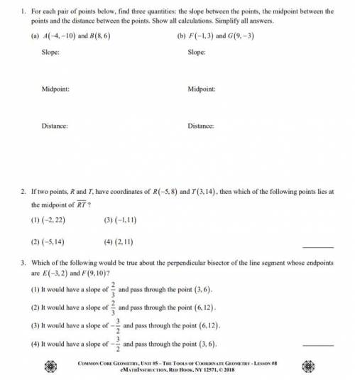 Common core geometry unit 5 lesson 8 homework (can someone help me with it I’ll mark you as brainli