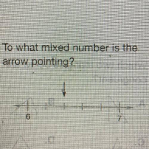To what mixed number is the arrow pointing