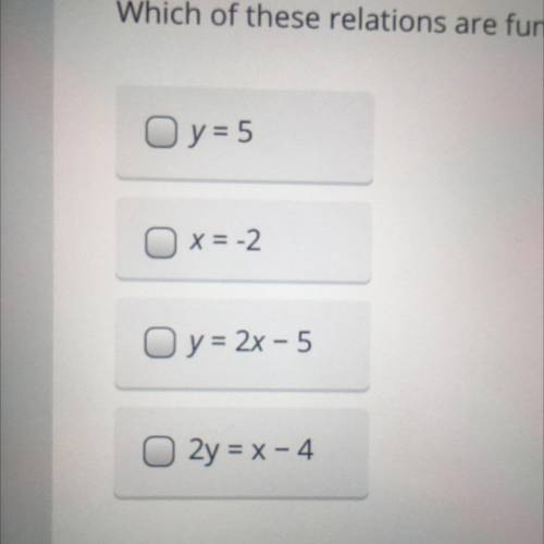 Which of these relations are functions?